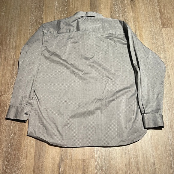 Joseph Abboud Non Iron Classic Fit Men's Grey Micro Dot Button Down Shirt XL EUC - Picture 3 of 7